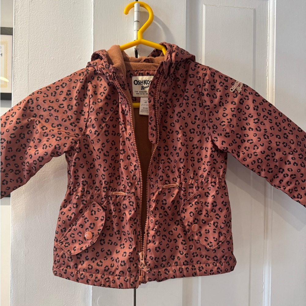 OshKosh B'gosh Brown Leopard Print Kids Raincoat